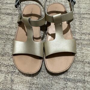 Freshly Picked Leather Gold Sandals size 12